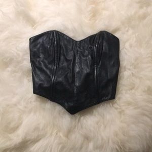 Vtg leather corset